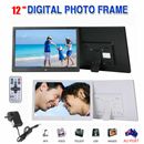 12" HD 1080P LED Digital Photo Frame Movie Player Video Remote Control Gift Good