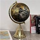 GLOBE DADDY Decorative Gold Foil Stamp World Map Rotating World Globe Modern Arc and Gold Elegant Base for Home Décor & Office Table,Kids & Students Learning Study Room,8 inch Size,Black & Gold