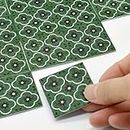 iLAND Miniature Dollhouse Accessories of Dollhouse Floor Tiles Double-Sided 30pcs Fits 1:12 1:6 Scale Dollhouse Furniture, Buy 2 at Half Cost! (French Green Floral & Colorful Terrazzo)