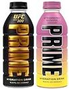 Prime Hydration Drink Strawberry Banana 500ml + UFC 300 Edition 500ml - Prime Drink - Limited Edition