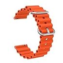AONES 20mm Ocean Silicone Watch Bands Compatible for Samsung Gear S2 Classic Watch Strap Orange