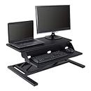 Stand Up Desk Store AirRise Electric Power Pro Two-Tier Standing Desk Converter/Sit Stand Desk - Turn Any Desk Into a Stand Up Desk/Adjustable Desk (Electric Adjustment | 32" Wide | Black)