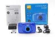 [Caja como nueva] Cámara digital impermeable Nikon Coolpix W100 azul 13,2 MP de JAPÓN