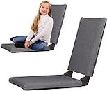 HQ-GAMING Floor Chair Adjustable Back Support Chair Foldable Meditation Seating Suede- Fabric Flax Cushioned Recliner for Adults Kids Reading Watching (A)