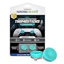 KontrolFreek Lotus for Playstation 5 (PS4) and Playstation 4 (PS4) | Performance Thumbsticks | 2 Mid-Rise Concave | Teal/Clear