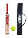 Popular Willow Wooden Cricket Bat with Tennis Cricket Ball Combo for Kids (Size 1 for Age 4-5 Years) and Bag Cover(MKW01)