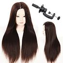 28"Cosmetology Mannequin Head Hair Styling Head Professional Hairdresser Head Manikin Doll Head Synthetic Fiber Hair with Free Clamp …