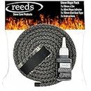 Reeds Black Stove Rope Kit with Large 50ml Reeds Adhesive - Flues Glass Door Seals Wood Burning Replacement Made in The UK (10mm Kit)