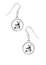 fht32 Ice Hockey DOME on Hook Earrings Sterling Silver 925 Stamped