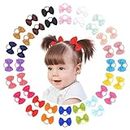 Choicbaby 40PCS 2" Baby Hair Ties Boutique Tiny Elastic Ponytail Rubber, Toddler Hair Accessories for Baby Girls Newborn Infants Little Girl in Pair Hair Bands