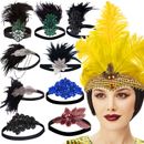 1920s Flapper Headband Feather Headpiece 20s Gatsby Costume Hair Accessories