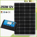 250W Solar Panel Kit 12V Generator Camping Power Battery Charger Mono Regulator