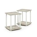 Furinno Simplistic Tavolino, set di due, rovere Sonoma/bianco