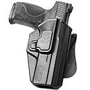 M&P 9MM Holster, OWB Paddle Holster Fit Smith & Wesson M&P 9MM/.40 M2.0 Full Size 4.25'' and M2.0 Compact 4'' 3.6''. Outside Waistband Carry Holster, 360 Adjustable/Index Finger Release- Right Hand