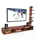Anikaa Jadis Engineered Wood Wall Mount TV Unit/TV Stand/Wall Set Top Box Stand/TV Cabinet/TV Entertainment Unit (Walnut)(Ideal for Upto 55")(D.I.Y)