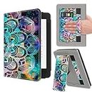 VORI Kindle Paperwhite 6.8" E-Reader Case for 11th Generation 2021 and Kindle Paperwhite Signature Edition, Hands-Free Stand, Magnetic Clasp, PU Leather Protection, Auto-Wake/Sleep, Mandala