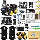ELEGOO Smart Robot Car Kit V4.0 Compatible with Arduino IDE with UNO R3 Board, Line Tracking Module, Ultrasonic Sensor, IR Module, Intelligent & Educational Toy Car Robotic Kit for Kid Teen Adult