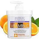 Advanced Clinicals Vitamin C Cream. Advanced Brightening Cream. Anti-aging cream for age spots, dark spots on face, hands, body. Large 16oz.