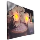 Set Of 2 Canvas Wall Art Pictures Candles Flowers Crystals 60x40cm A2