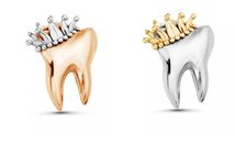 Unisex Crown Tooth Brooch Pin Smooth Curved Trendy Jewelry for Dentist Doctor