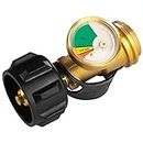 DozyAnt Propane Tank Gauge Level Indicator Leak Detector Gas Pressure Meter Universal for RV Camper, Cylinder, BBQ Gas Grill, Heater and More Appliances-Type 1 Connection