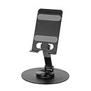 Pomoze The Phone Holder can Rotate 360 Degrees and Make a clicking Sound. Aluminum Alloy Metal Folding Phone Stand, Suitable for All 4-10 inch iPhone Smartphones, Tablets, and e-Readers (Black)