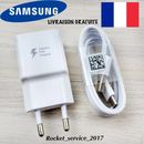 Chargeur Samsung Galaxy S8 / S8 PLUS S9 Charge Rapide AFC 2A BLANC+ câble TYPE C