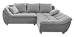 AVANTI TRENDSTORE Genova - Elegante divano ad angolo in microfibra di colore grigio. Puó essere montato a entrambi i lati. Dimensioni LAP 250x92/77x179 cm