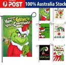 Grinch's Christmas Garden Flags Outdoor Xmas Banner Flags Hanging Decoration