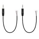 Fancasee 2 Pack Replacement 3.5mm Male Plug to Bare Wire Open End TRS 3 Pole Stereo 1/8" 3.5mm Plug Jack Connector Audio Cable for Headphone Headset Earphone Cable Repair