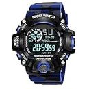 Lionmati Sports Digital Watch for Men Multi Function Digital Kids Watches 3 Stopwatch Alarm Calendar Cold Light Wrist Watches for Boys and Men Electronic Watch for Kids (Blue)
