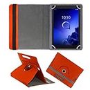 Fastway Rotating Leather Flip Case for Alcatel 3T 10 32 GB 10 inch with Wi-Fi+4G Tablet (Orange)