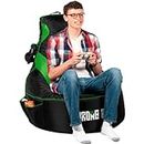 Premium Gaming Bean Bag Chair for Adults & Kids [No Filling], Big Bean Bag Chair Teens, Dorm Chair, Video Game Chairs, Bean Bag Gaming Chair (Adult, Green)