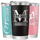 Personalized Tumbler with Names 16 Designs 10 Colors - Vacuum Insulated Travel Tumbler with Lid & Straw 20 Oz Customized Birthday Graduation Gift for Dad Mom Sister Friend Groomsmen Bridesmaid Teacher