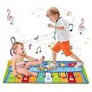 Piano Mat for Kids, Musical Mat Keyboard Electronic Music Carpet Touch Play Learning Singing Dancing Blanket for Children Baby Early Education Toys