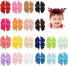 OFKP 40 Pcs Grosgrain Ribbon Headband Pinwheel Hair Bows Boutique Alligator Clip For Girls Baby Kids and Children