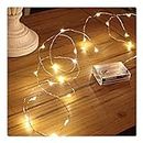 PESCA 3AA Battery Powered, Waterproof, Copper Wire String Fairy Lights with 30 LEDs Warm White 3 Meter, Prong Base, 1 Watts