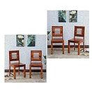 BALAJI FURNITURE Solid Sheesham Wood Dining Chairs Only | Wooden Set of 4 Dinning Chair for Kitchen & Dining Room | Rosewood, Teak Finish (4 Seats)