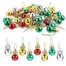 YCbingo 96 Pieces Christmas Balls Christmas Tree Ornaments Balls Delicate Colorful Mini Christmas Tree Ornaments Balls for Holiday Party Decoration Hangings 0.79 inch (Red, Gold, Silver, Green)