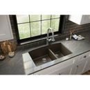 Karran Undermount Quartz Composite 32" X 19-1/2" 60/40 Double Bowl Kitchen Sink Granite in Black/Gray/White | 9 H x 32 D in | Wayfair QU-711-BR