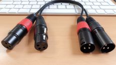 Dual 3 Pin XLR Female to Dual XLR Male Conector XLR Y Splitter Cable - 30cm