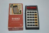 Vintage Texas Instruments TI-1250 Electronic Calculator Red LED Display with Box