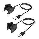 2 Pack Charging Cable Compatible with Fitbit Charge 2, CKANDAY 1.8ft/55cm Replacement USB Charger Cradle Dock Adapter Compatible with Fitbit Charge 2 Smart Watch - Black