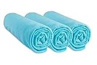 Pack of 3 Draps Cotton for Lit Bébé 50 x 100 - 6 Disposable Colours (Turquoise)