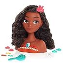Disney Princess Moana Styling Head with Accessories, 14-pieces, Black Hair, Brown Eyes, Kids Toys for Ages 3 Up by Just Play
