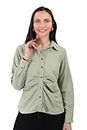 Slique Apparels Women Regular Fit Solid Casual Shirt (X-Large, Tea Green)