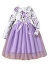 Soft and Flowy Crepe Net Digital Print Frock for Baby Girls 6Month to 4Year (2-3 Years, Lavender)