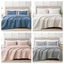 Bethany 3pcs Floral Quilted Sherpa Blanket Lightweight Comforter Bedspread Set