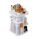 360 Rotating Large Capacity Makeup Organizer for Bedroom and Bathroom (White)