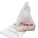 TashiBox Shopping Bags/Thank You Bags/Reusable and Disposable Grocery Bags - Measures 11.5"" X 6.25"" X 21"", 15mic, 0.6 Mil (308)", transparent (Bag-308)